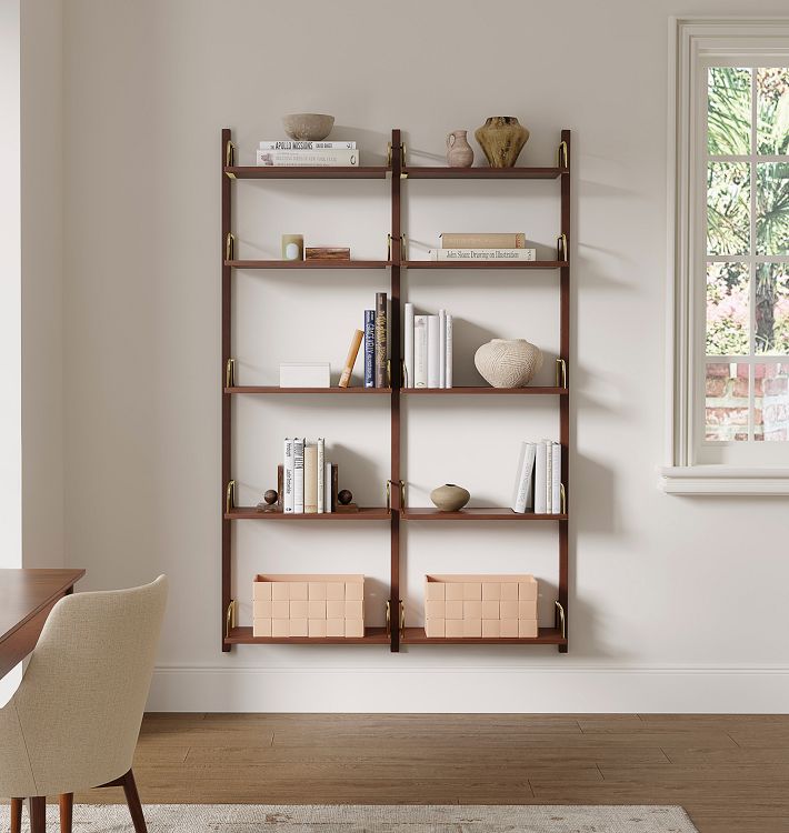 Hart Modular Walnut Shelving Unit, Set of 2