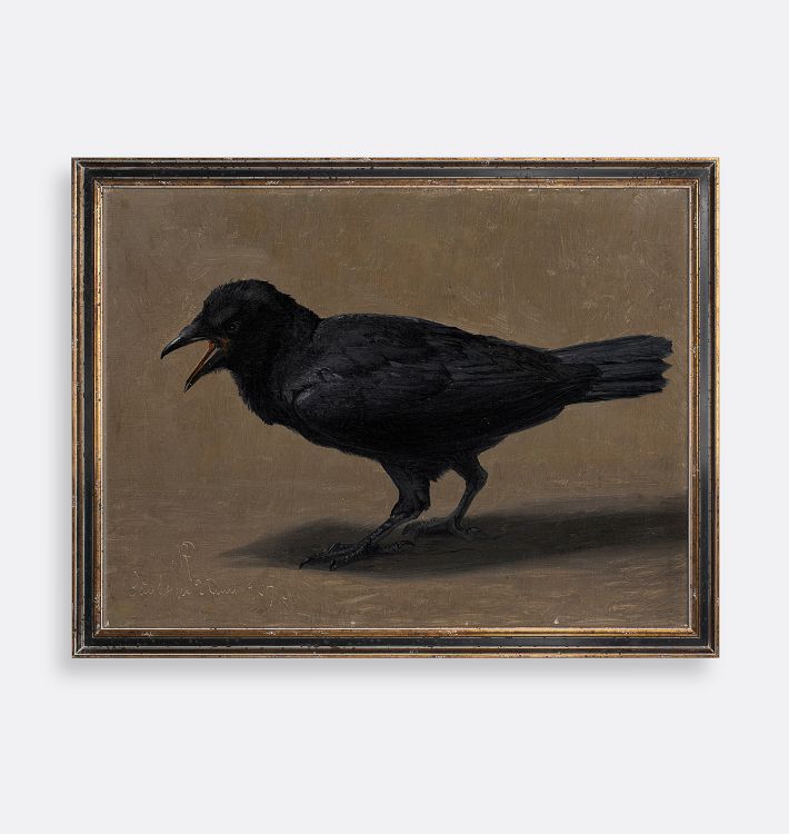The Caw Framed Reproduction Wall Art Print 19"x15" by Unknown Artist