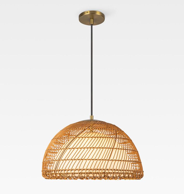 Bondi 16" Dome Pendant, Brushed Gold