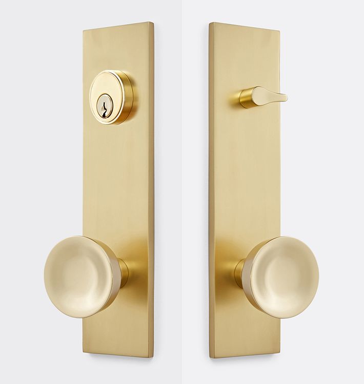 Richmond Brass Knob Exterior Door Set, Aged Brass