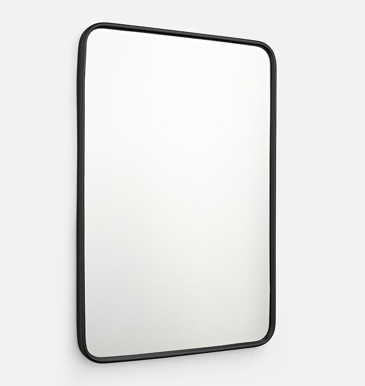 Open Box: Rounded Rectangle Metal Framed Mirror, 20"W x 30"H, D-Ring - Oil-Rubbed Bronze