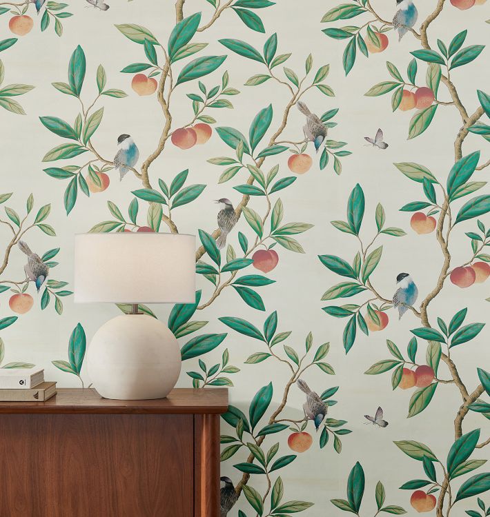 Ella Harlequin Wallpaper Fig Blossom, Fig Leaf & Nectarine
