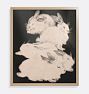 Two Angora Rabbits Framed Reproduction Wall Art Print, 14" x 16" - Natural Wood Frame with Acrylic Glaze