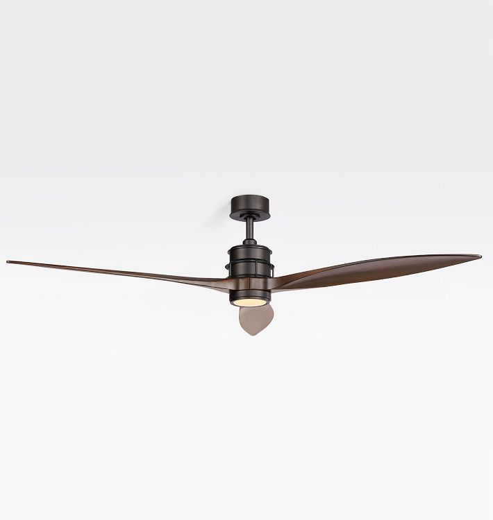 Falcon LED Ceiling Fan, Matte Black & Walnut Blade