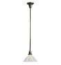 Pendant with Vintage Scalloped Fluted Glass Holophane Shade Clear