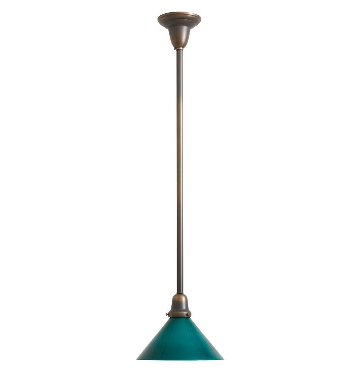 Pendant with Vintage Green Glass Shade