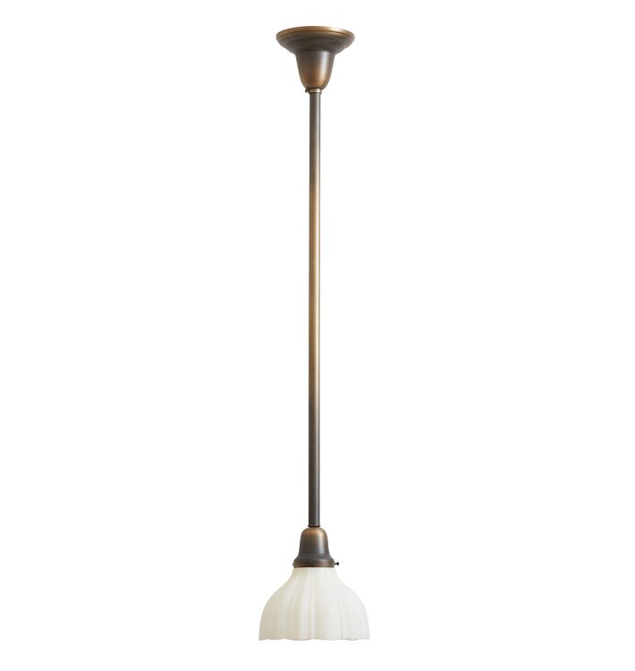 Pendant with Vintage Ridged Glass Shade