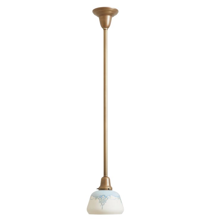 Pendant with Vintage Painted Mountain Motif Shade