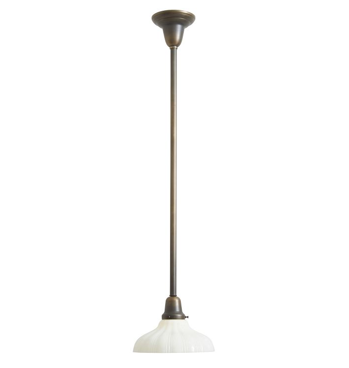 Pendant with Vintage Milky Glass Down Shade
