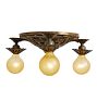 Statement Vintage Romance Revival 3-Light Bare-Bulb Flush Mount