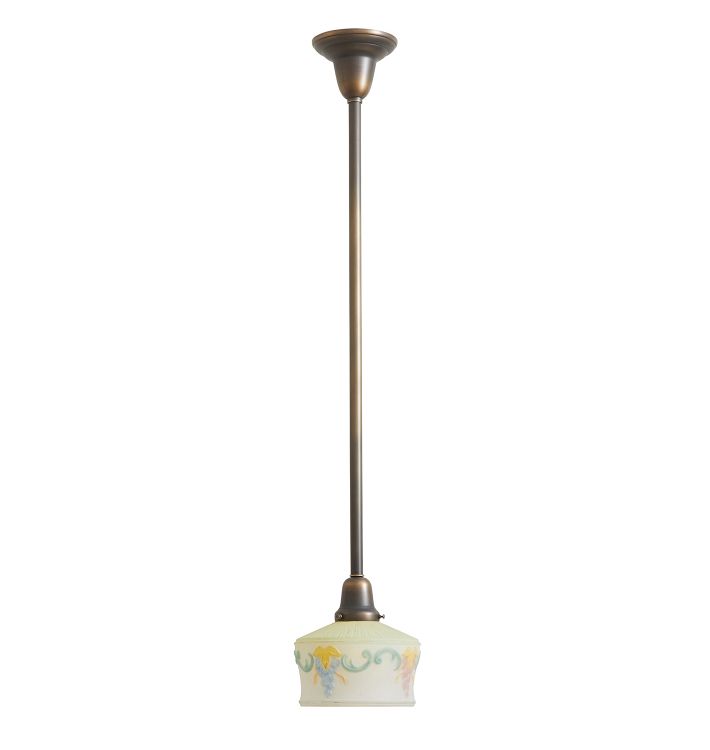 Pendant with Vintage Textured Ornate Painted Shade