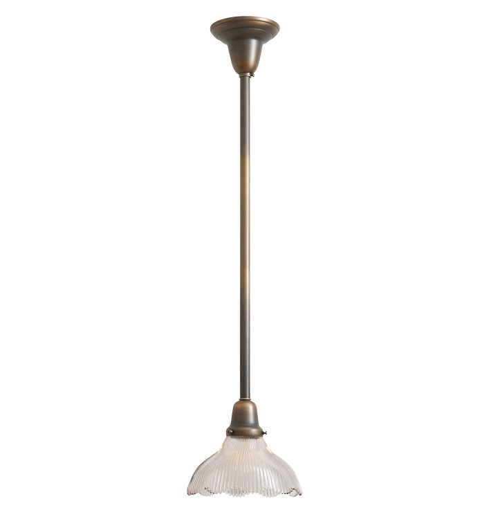 Pendant with Vintage Clear Holophane Shade