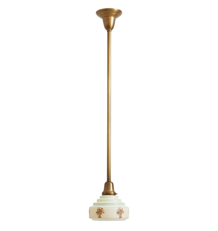 Pendant with Vintage Painted Stepped Shade