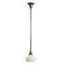 Pendant with Vintage Decorative Embossed Frosted White Glass Shade with Handpainted Floral Design
