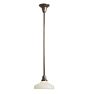 Pendant with Vintage Ridged Glass Down Shade