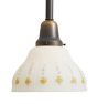 Pendant with Vintage Painted Floral Motif Glass Shade