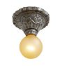 Vintage Art Deco Single-Light Bare-Bulb Flush Mount