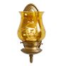 Vintage Victorian Single-Light Candle Sconce with Yellow Shade
