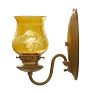 Vintage Victorian Single-Light Candle Sconce with Yellow Shade