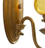 Vintage Victorian Single-Light Candle Sconce with Yellow Shade