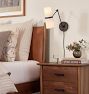 Shaw Walnut Bed with Leather Headboard