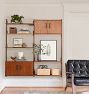 Hart Modular Walnut Double Shelving Unit with Double Cabinets