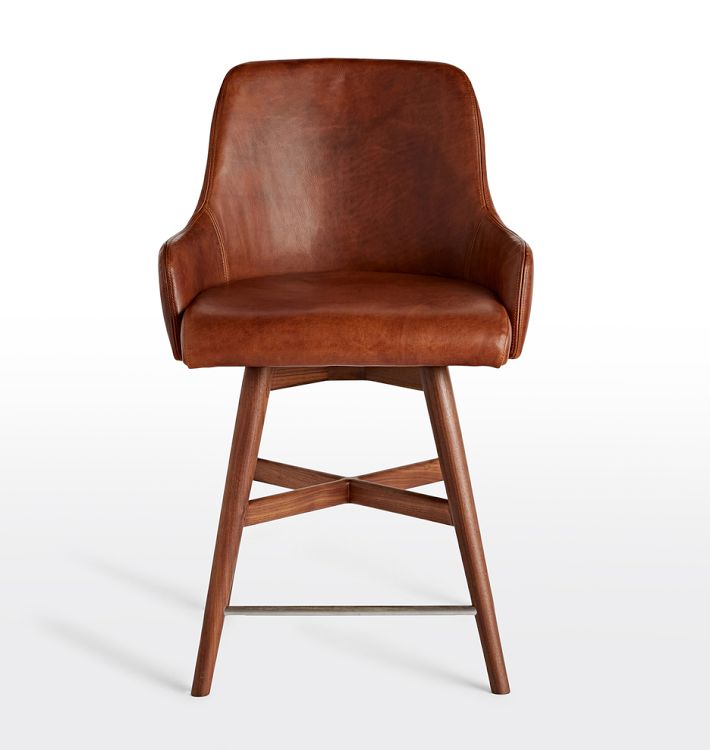 Dexter Swivel Leather Stool Rejuvenation