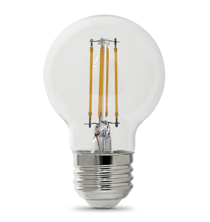 FEIT LED filament G16.5 Clear 5.5W 60We Bulb 2 Pack, Title 20 Compliant - Standard Base