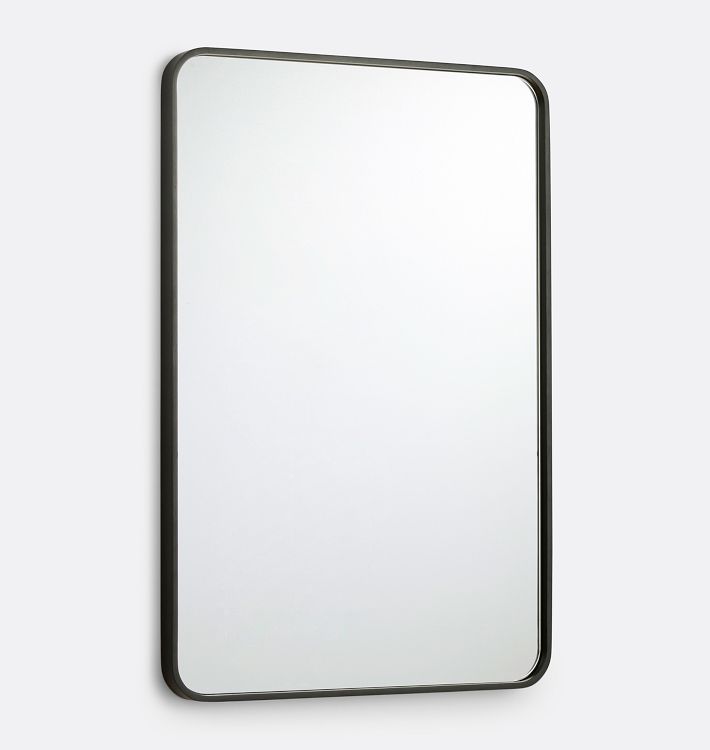 Open Box: Bentwood Rounded Rectangle Mirror, 24" x 36" - Black Ash