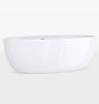 Eleganza Solid Surface Glossy White Bathtub, 180 Degree Drain Shoe