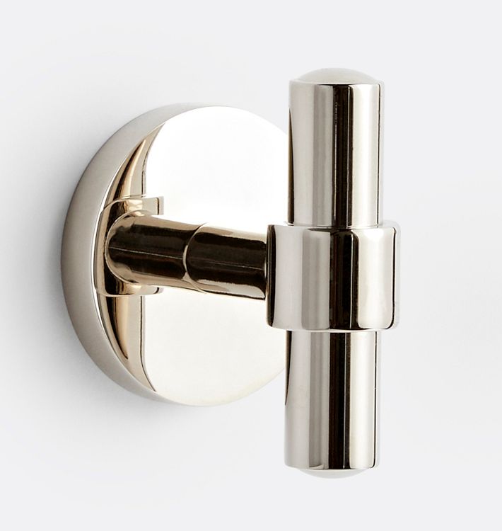 Greenwich Single Hook, Polished Nickel