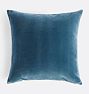 Open Box: Italian Velvet Pillow Cover, Avio Blue Velvet - 24" x 24"