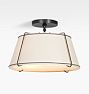 OPEN BOX: Conical 16" Drum Semi-Flush Mount, Oil-Rubbed Bronze - White Shade