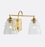 Ladd Double Sconce, Aged Brass - Clear Shade