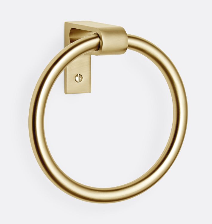 West Slope Towel Ring, Aged Brass