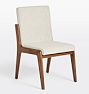 Broadbent Side Chair with Walnut Legs, Linen Blend Ivory - Stocked