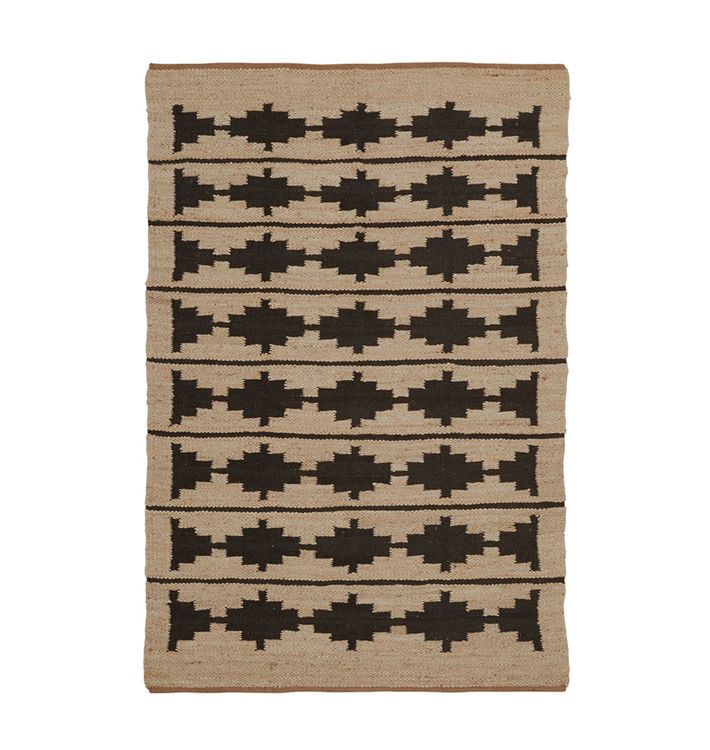 OPEN BOX: Bowen Jute & Wool Flatweave Rug, Bowen Black - 6'x9'