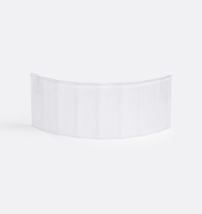 24in Pearl White Fluted Glass