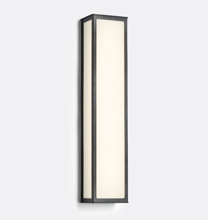 Open Box: Yaquina 24" LED Sconce, Oil-Rubbed Bronze - White Glass Shade