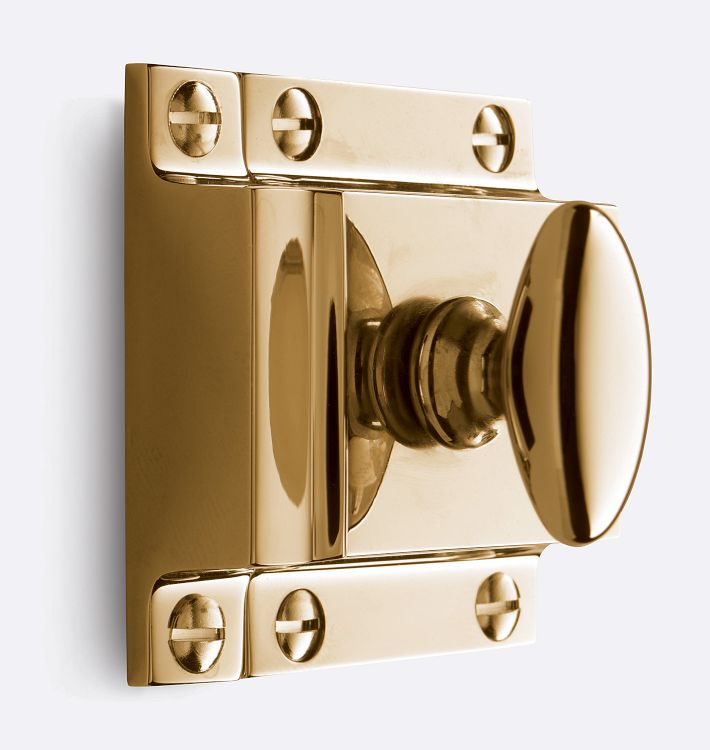 Large Oval Cupboard Latch, Unlacquered Brass