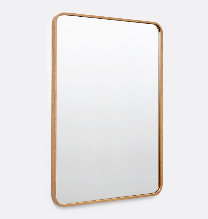 OPEN BOX: Bentwood Rounded Rectangle Mirror, 24" x 36" - White Oak