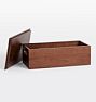 OPEN BOX Lidded Walnut Storage Box, 16"x8"x5"
