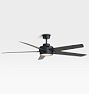 OPEN BOX: Brambling LED Ceiling Fan, 64" Diam - 13" L - Matte Black & Black