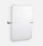 Eastmoreland Frameless Rounded Rectangle Pivot Mirror, 18" x 24" - Brushed Nickel
