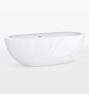 Armosa Solid Surface Glossy White Bathtub, 180 Degree Drain Shoe