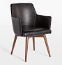 Open Box: Dexter Arm Chair with Walnut Legs - Ebony Leather