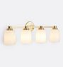 Maude Quad Sconce, Antique Brass - Cased White Shade