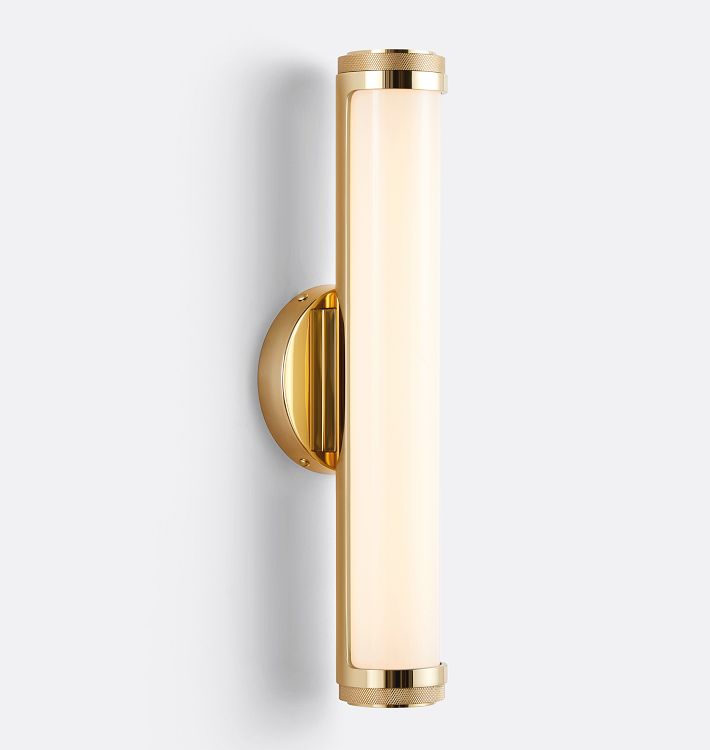 Trask LED Linear Sconce, Unlacquered Brass