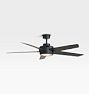 OPEN BOX: Brambling LED Ceiling Fan, 56" Diameter - 13" Length - Matte Black & Black Blades