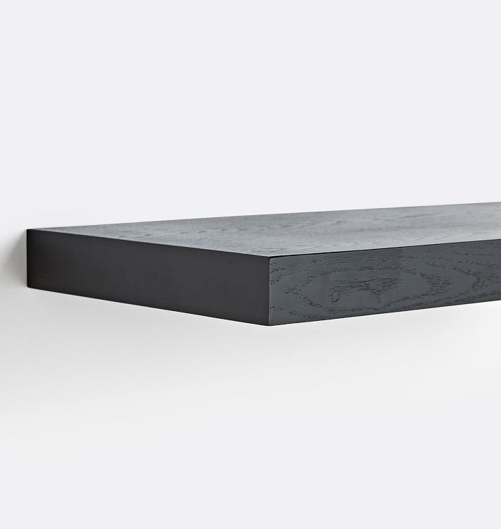 OPEN BOX: Floating Wood Shelf with 2" Height, 12"D x 48"W - Black Ash